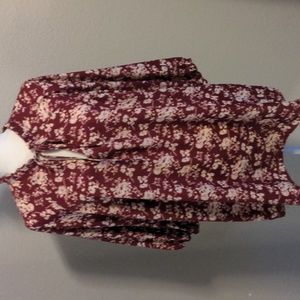 Bloomchic Floral Burgundy With Cream Top Boho Size 18
